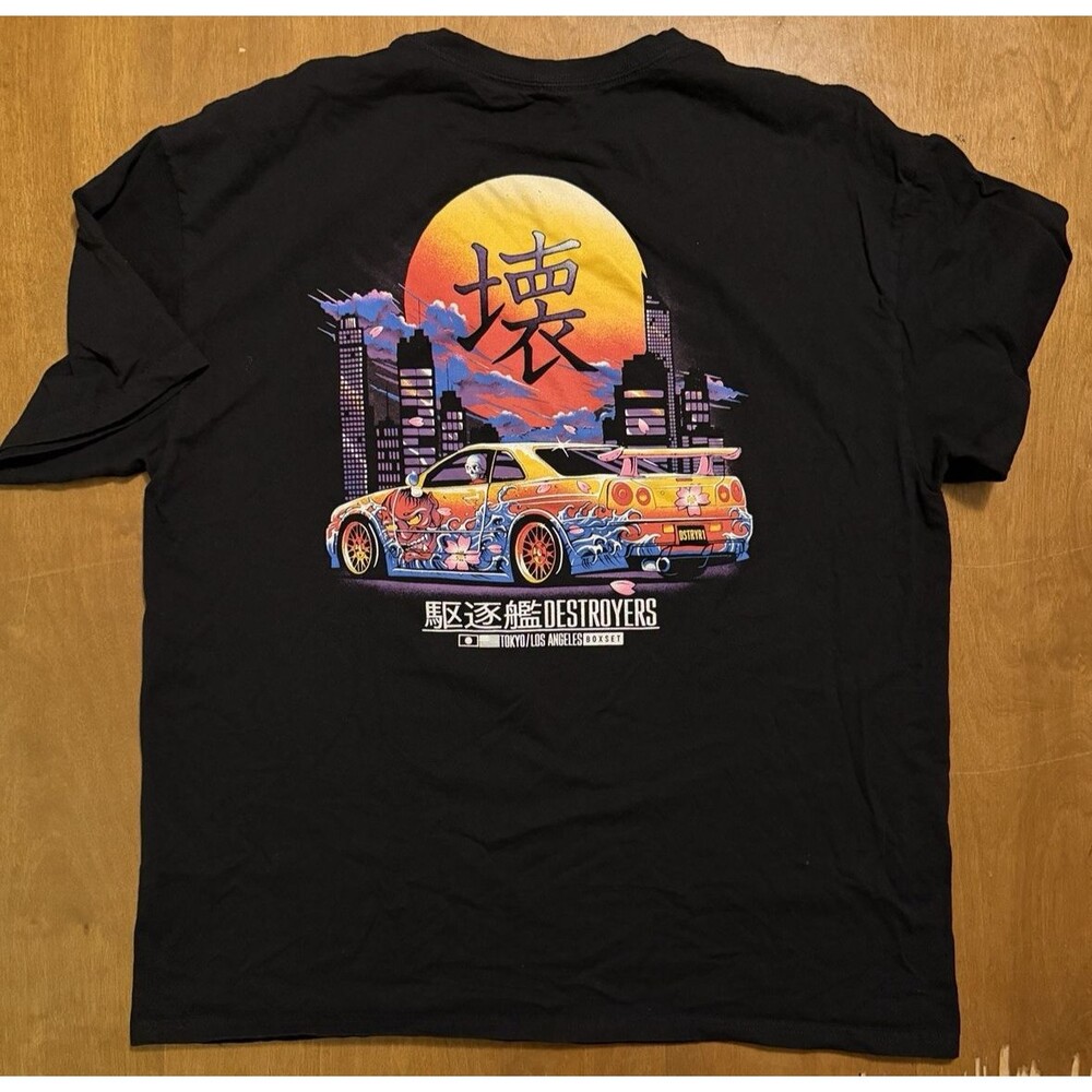 BoxSet Men's Destroyers Tokyo/Los Angeles Street Car Kanji Print Shirt XL